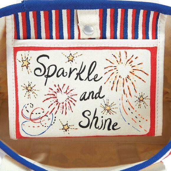 NWT Brighton Red White and You Mini Tote Bag Canvas With Hearts and Love Strap - Picture 3 of 12